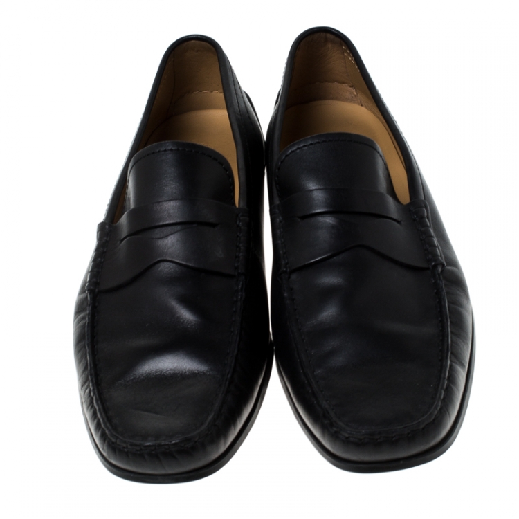 Pre Owned Tod’s Black Leather Penny Loafers Size 43