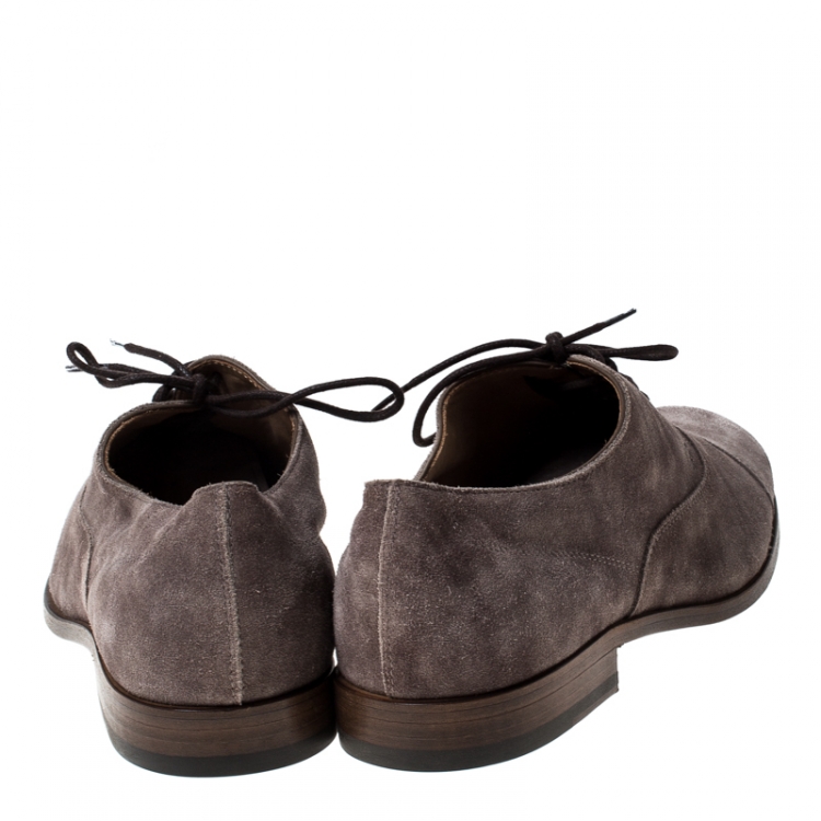 Pre Owned Tod's Grey Suede Lace Up Oxfords Size 42
