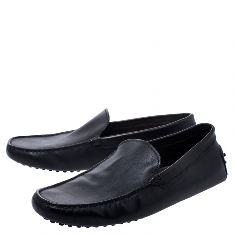 مملوكة مسبقًا Tod's Black Leather Gommino Loafers Size 42