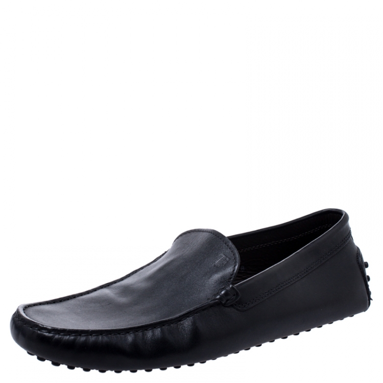 مملوكة مسبقًا Tod's Black Leather Gommino Loafers Size 42