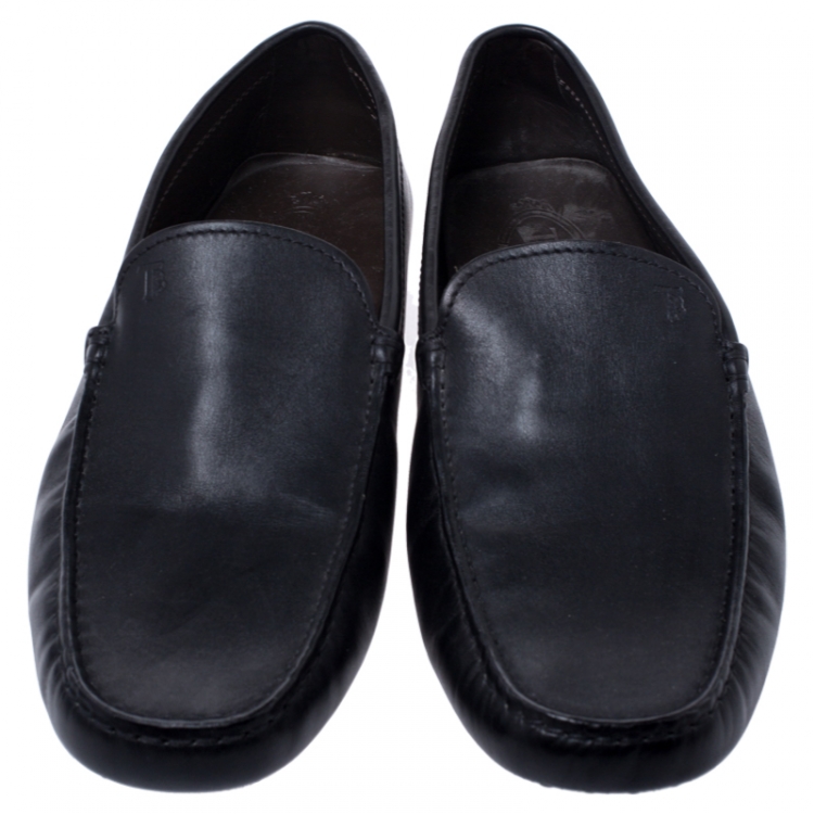 مملوكة مسبقًا Tod's Black Leather Gommino Loafers Size 42