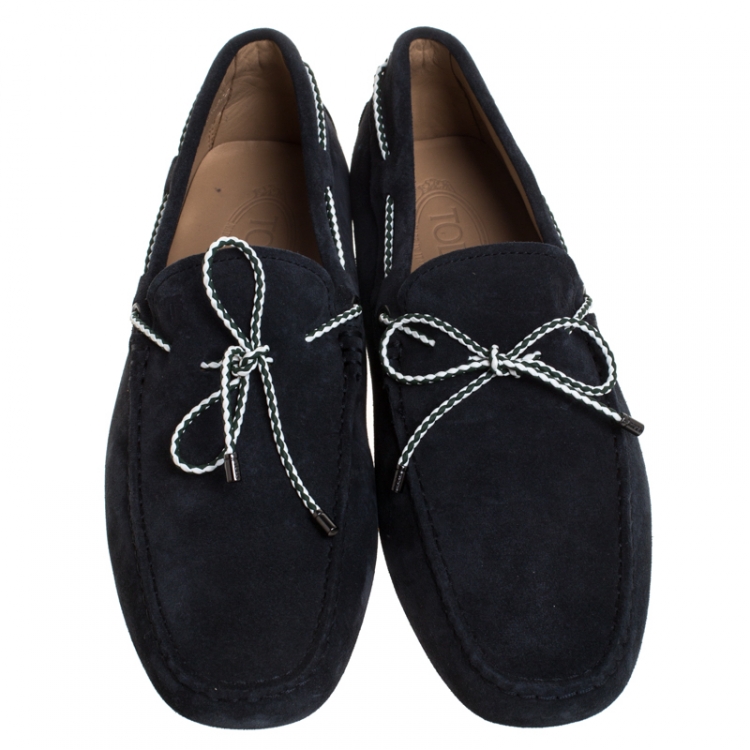 Pre Owned Tod's Dark Blue Suede New Gommini Loafer Size 42.5