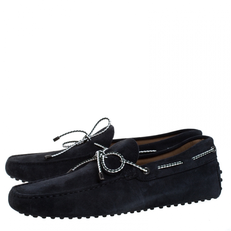 Pre Owned Tod's Dark Blue Suede New Gommini Loafer Size 42.5