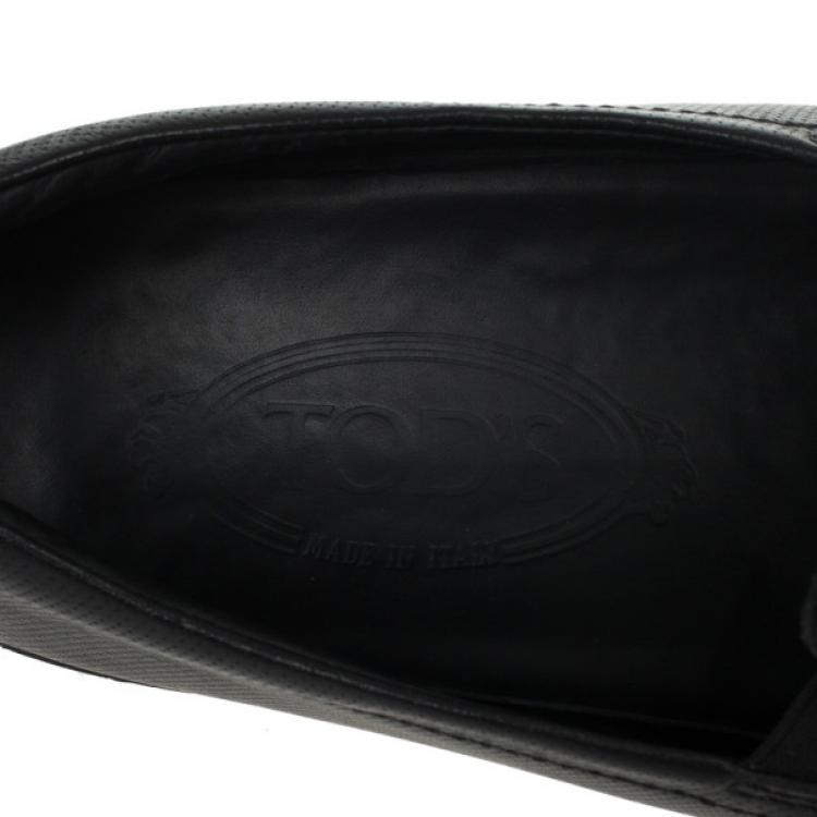 Pre Owned Tod's Black Leather Loafers Size 41