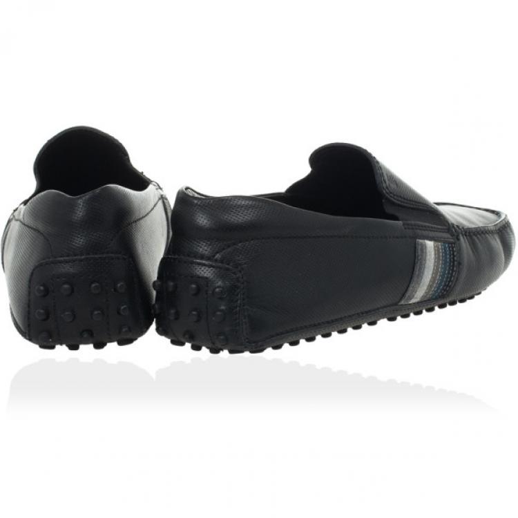 Pre Owned Tod's Black Leather Loafers Size 41