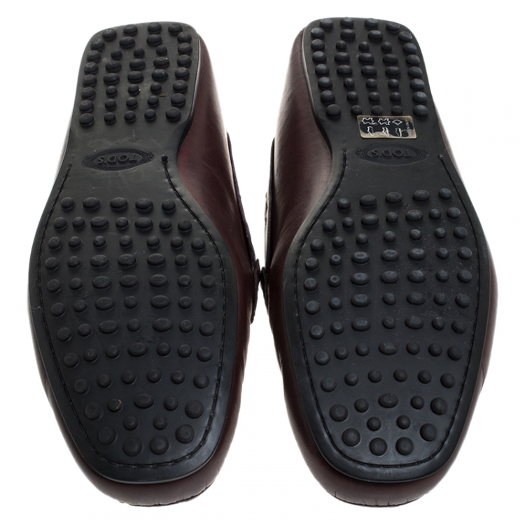 Pre Owned Tod's Brown Leather Penny Slip On Loafers Size 41