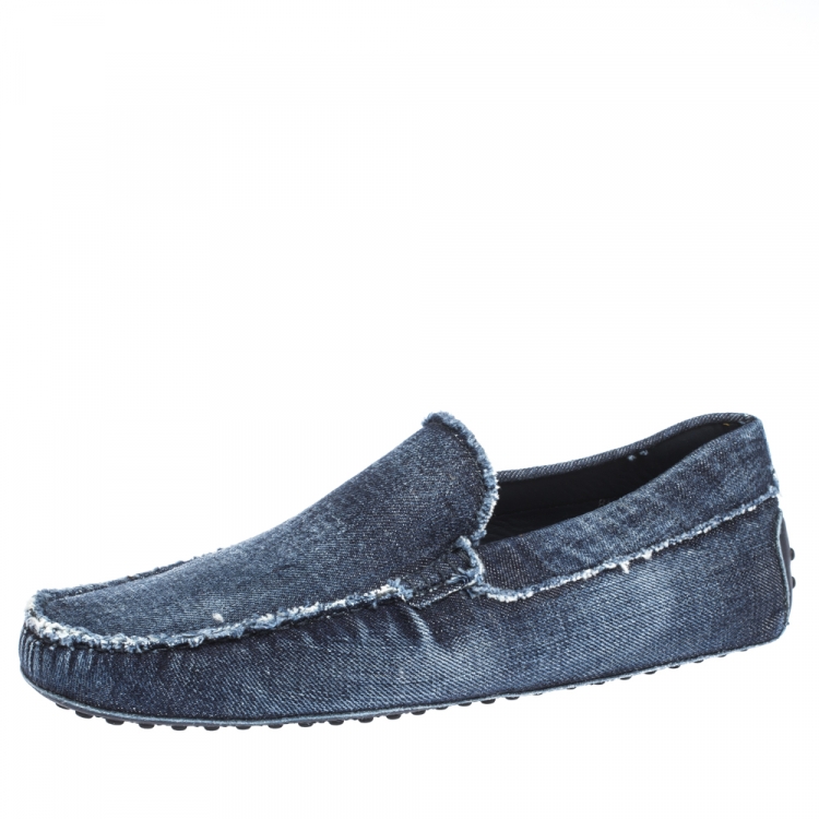 مملوكة مسبقًا Tod's Denim Fabric Slip On Loafers Size 43