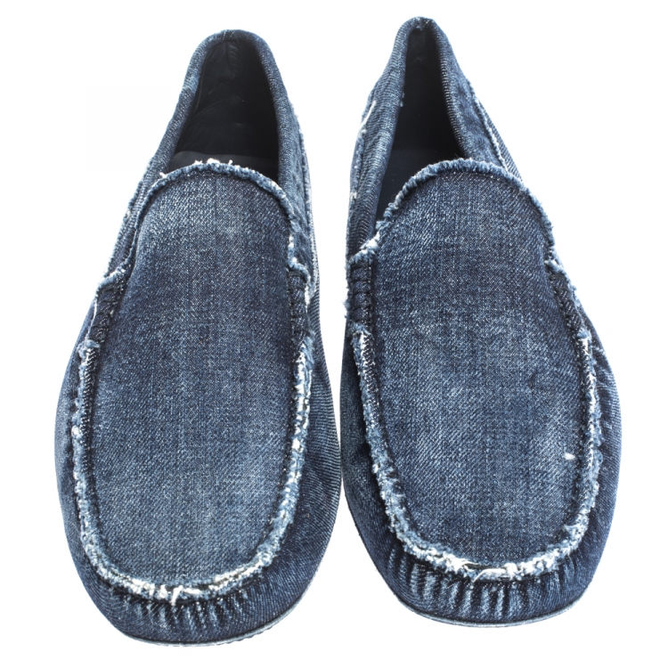 مملوكة مسبقًا Tod's Denim Fabric Slip On Loafers Size 43