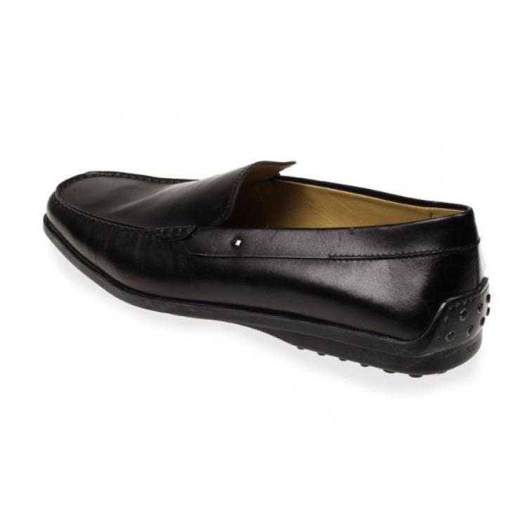 Pre Owned Tod's Black Leather Loafers Size 46