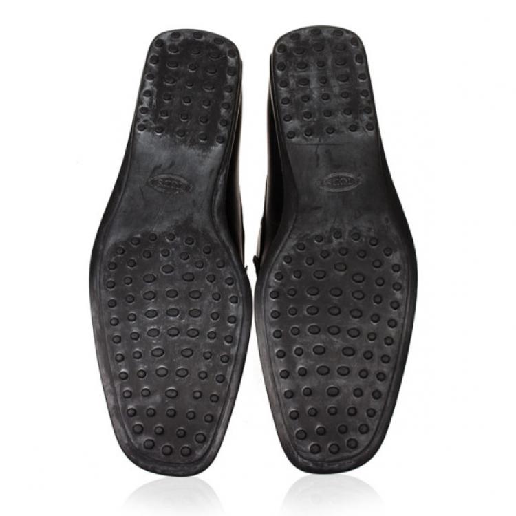 Pre Owned Tod's Black Leather Loafers Size 46