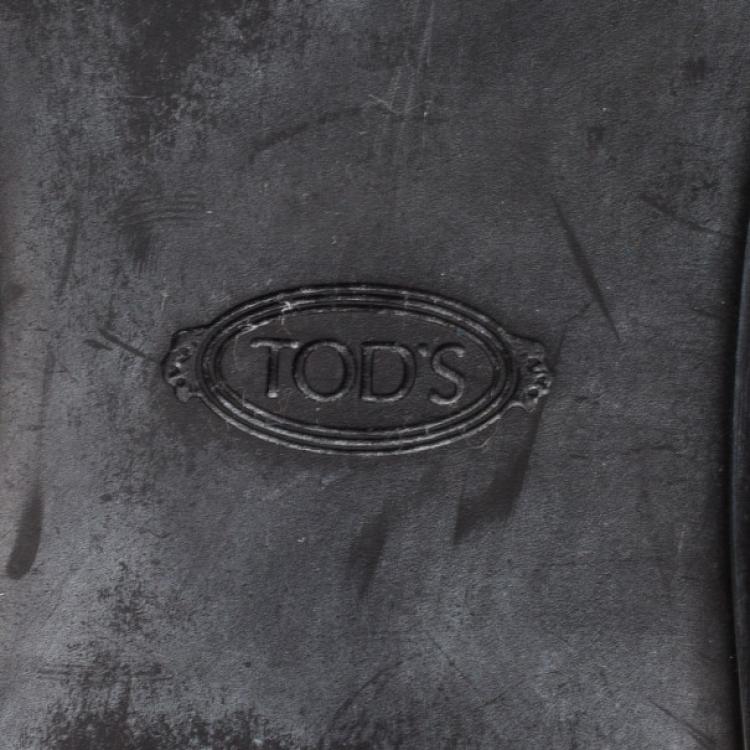 Pre Owned Tod's Black Leather Loafers Size 46