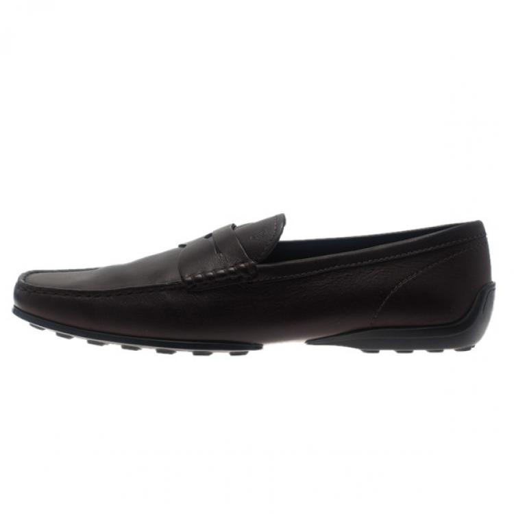 Pre Owned Tod's Brown Leather Penny Loafers Size 43