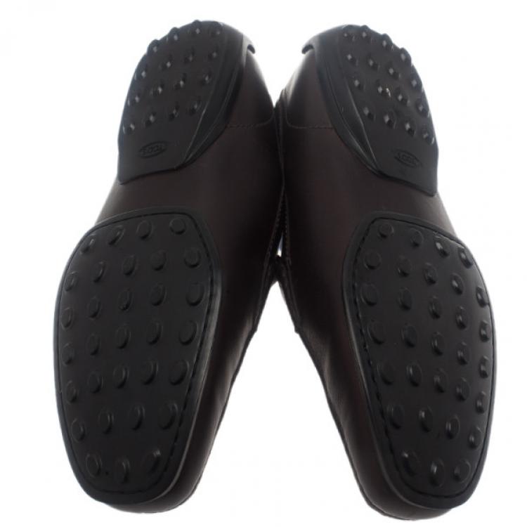 Pre Owned Tod's Brown Leather Penny Loafers Size 43