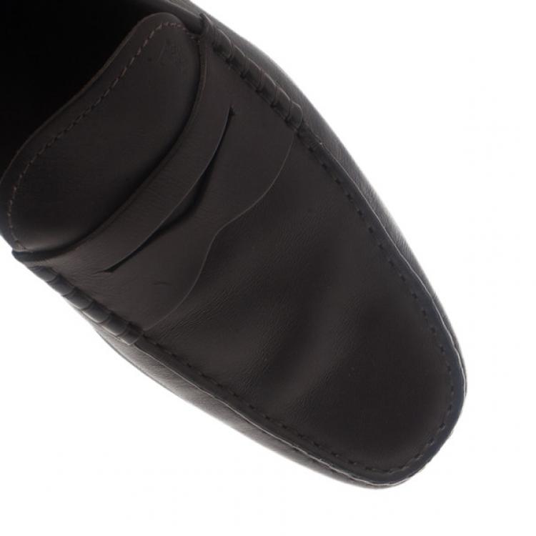 Pre Owned Tod's Brown Leather Penny Loafers Size 43