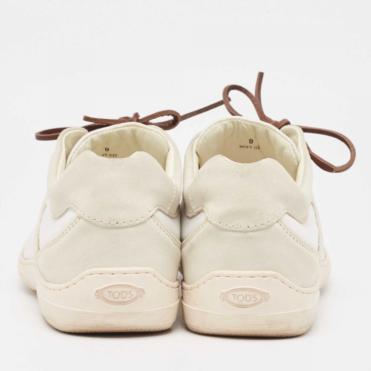 Pre Owned Tod's Grey Canvas and Suede Low Top  Sneakers Size 42 