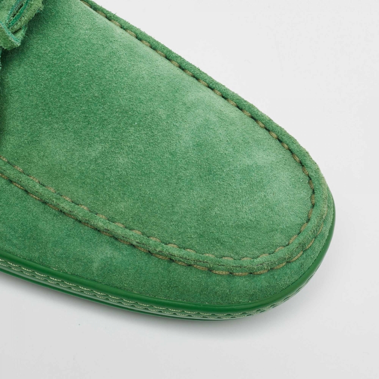 Pre Owned Tod's Green Suede Slip On Loafers Size 43