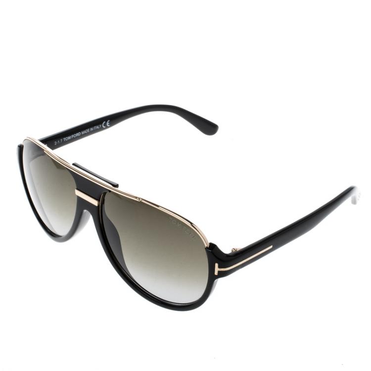 Pre Owned Tom Ford Black TF 334 Dimitry Aviator Sunglasses