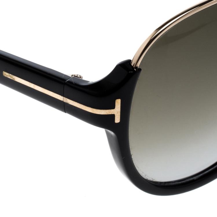 Pre Owned Tom Ford Black TF 334 Dimitry Aviator Sunglasses