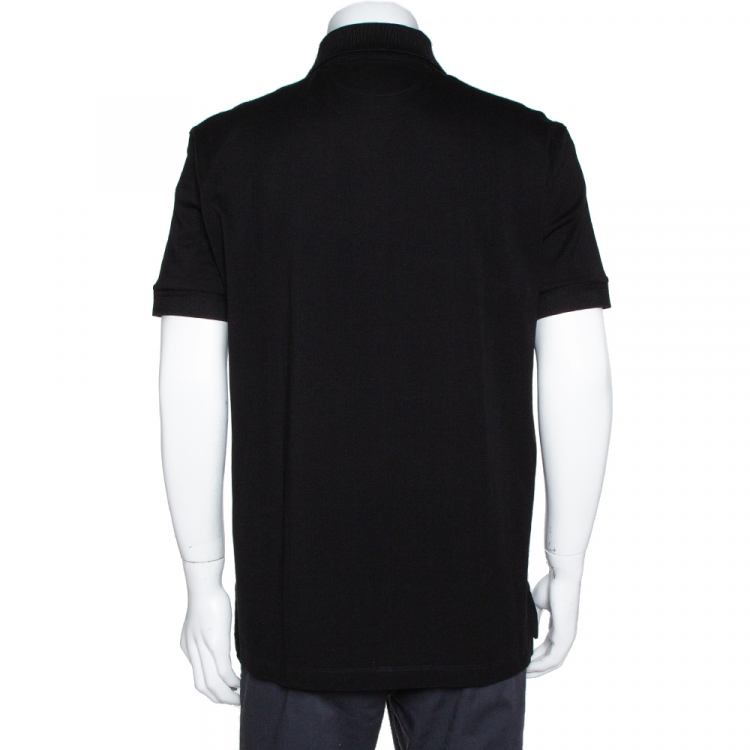 Pre Owned Tom Ford Black Cotton Pique Short Sleeve Polo T-Shirt 3XL