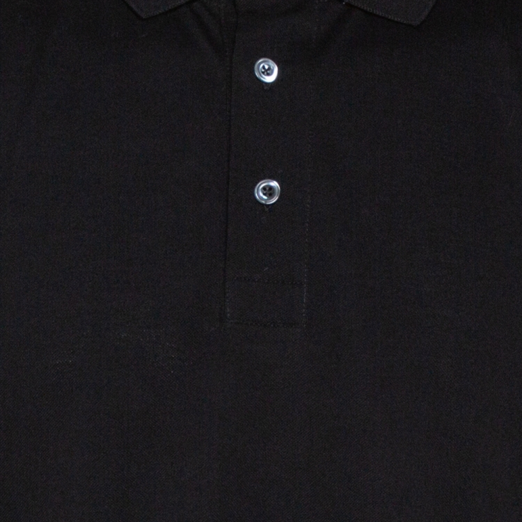 Pre Owned Tom Ford Black Cotton Pique Short Sleeve Polo T-Shirt 3XL