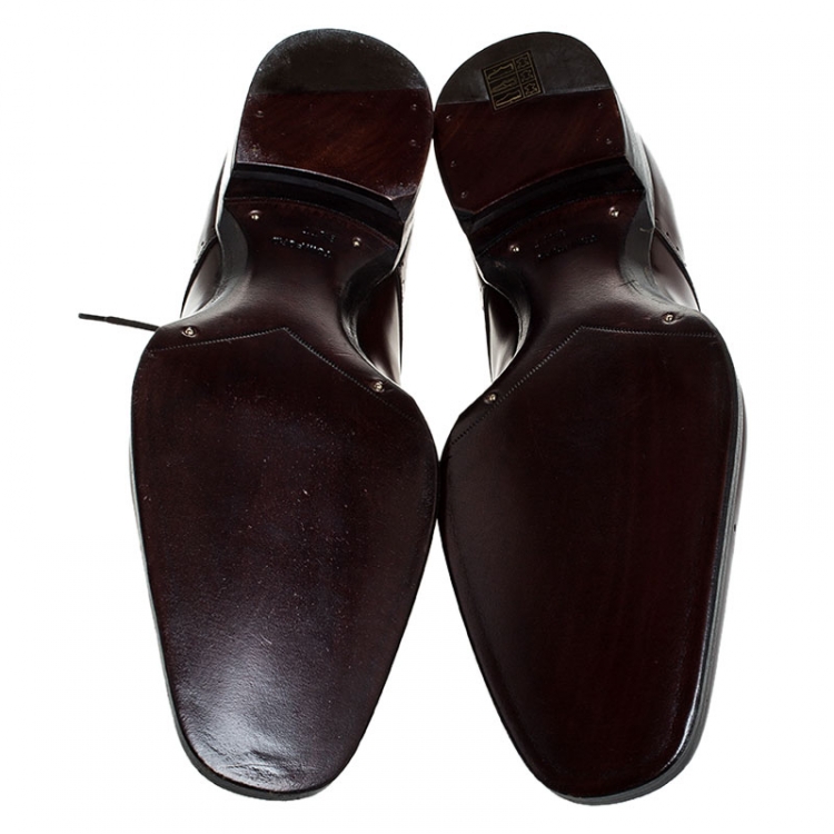 Pre Owned Tom Ford Brown Leather Lace Up Oxfords Size 42.5