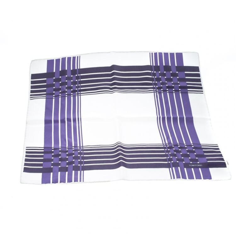 Tom Ford Off White and Purple Basket Weave Printed Silk Pocket Square Tom  Ford | TLC