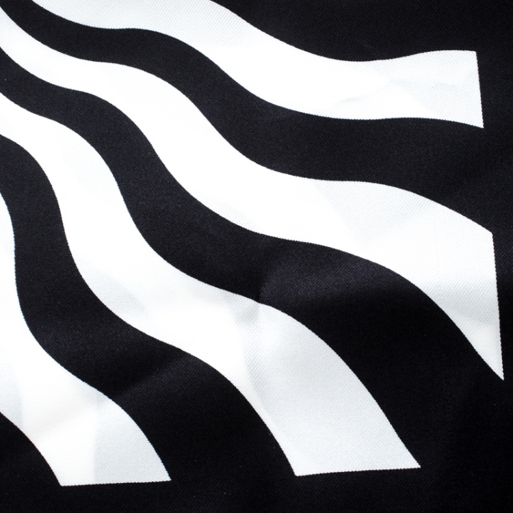 Pre Owned Tom Ford Monochrome Abstract Swirl Print Silk Pocket Square
