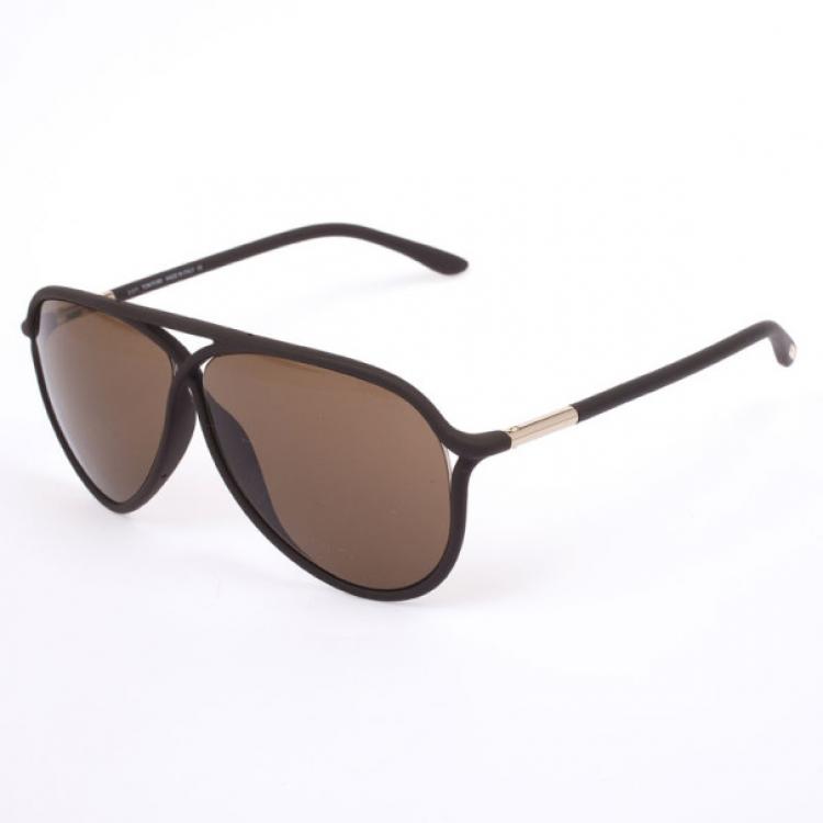 Pre Owned Tom Ford Black Cross Detail Maximillion Men Aviators