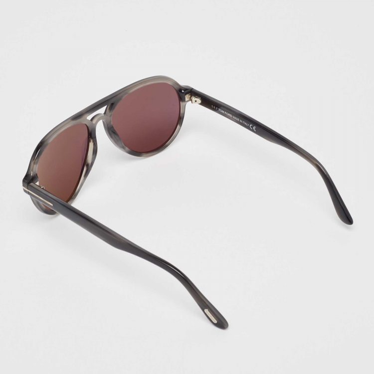 Pre Owned Tom Ford Black/Grey Rory 02 TF596 Oval Sunglasses