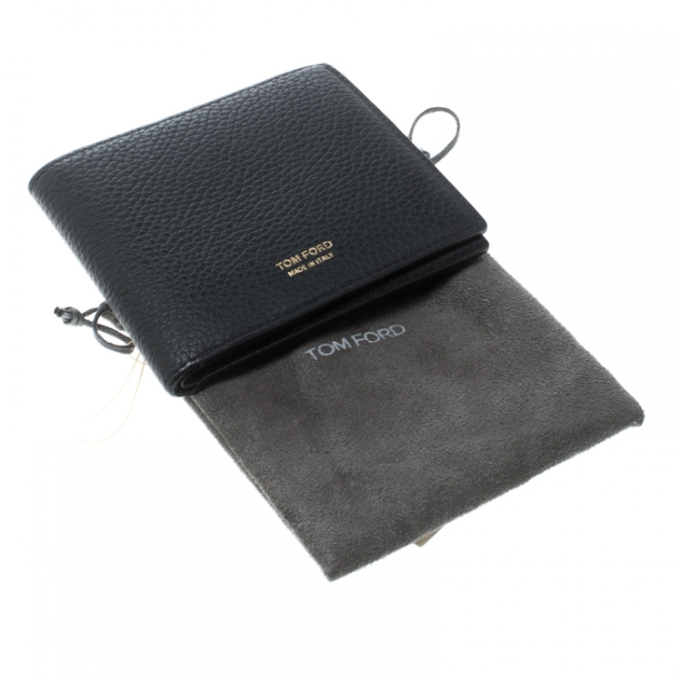 Pre Owned Tom Ford Black Leather Bifold Wallet