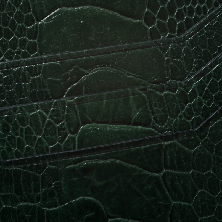 Pre Owned Tom Ford Green Ostrich Leg Skin Card Holder