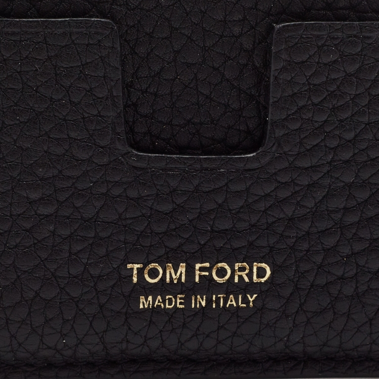 Pre Owned Tom Ford Black Leather T Lin Card Cover