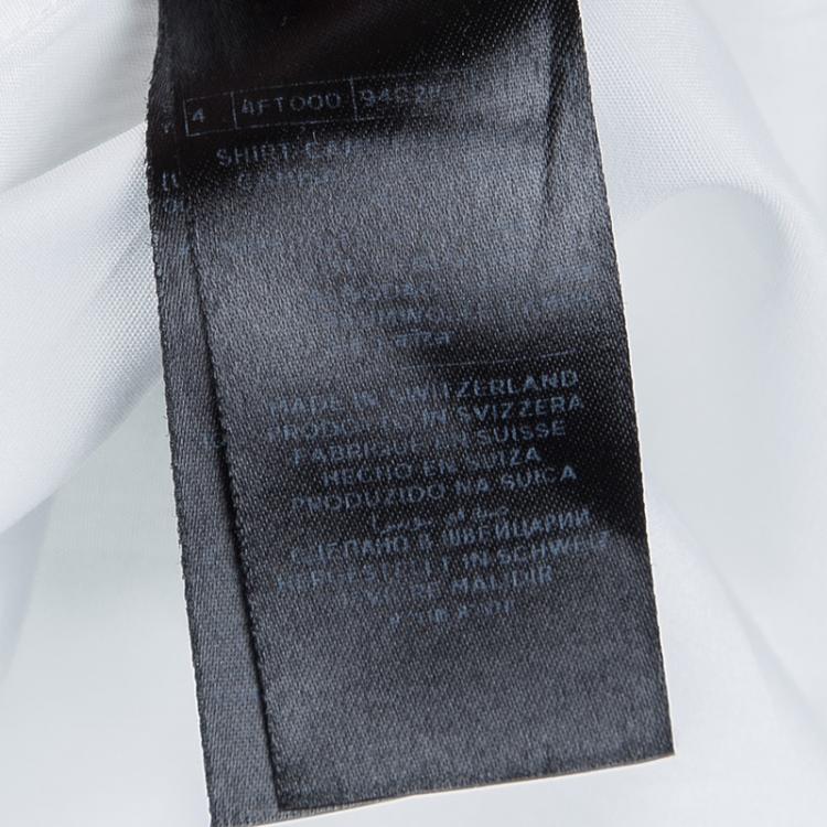 Pre Owned Tom Ford White Cotton Long Sleeve Button Front Tuxedo Shirt S
