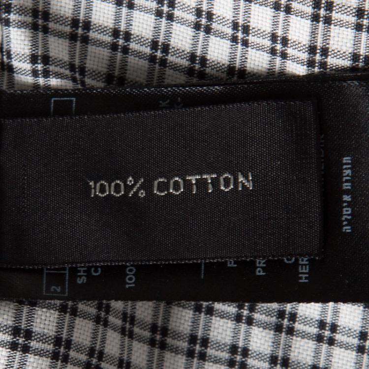 Pre Owned Tom Ford Monochrome Checked Metal Bar Detail Long Sleeve Button Front Shirt 4XL