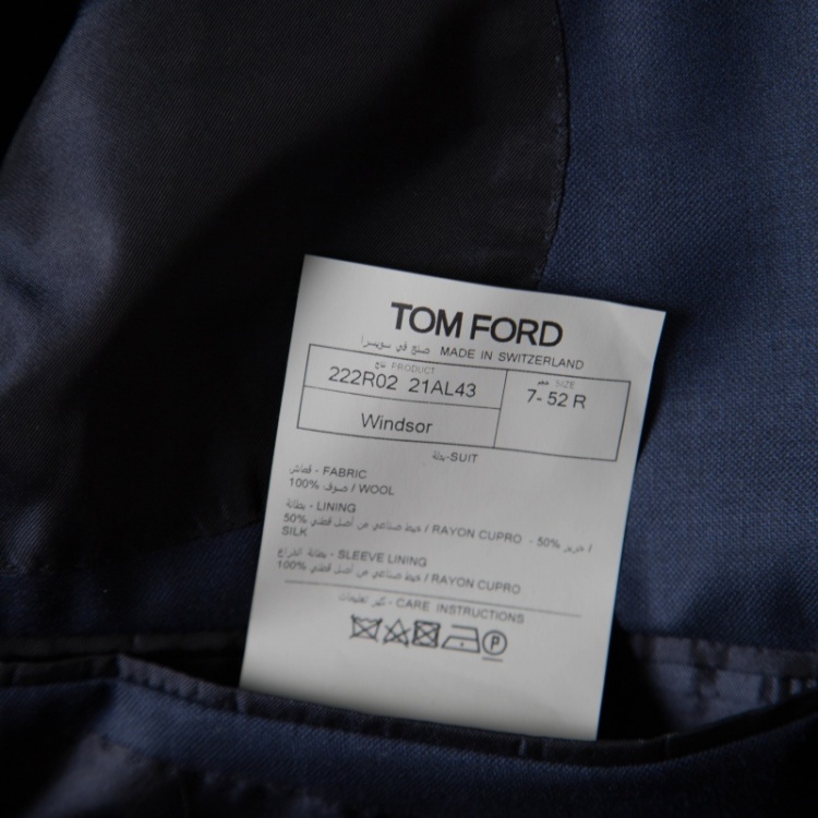 Pre Owned Tom Ford Navy Blue Wool Windsor Tailored Suit XL