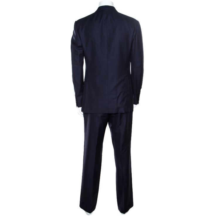 Pre Owned Tom Ford Navy Blue Striped Wool Tailored Suit XL