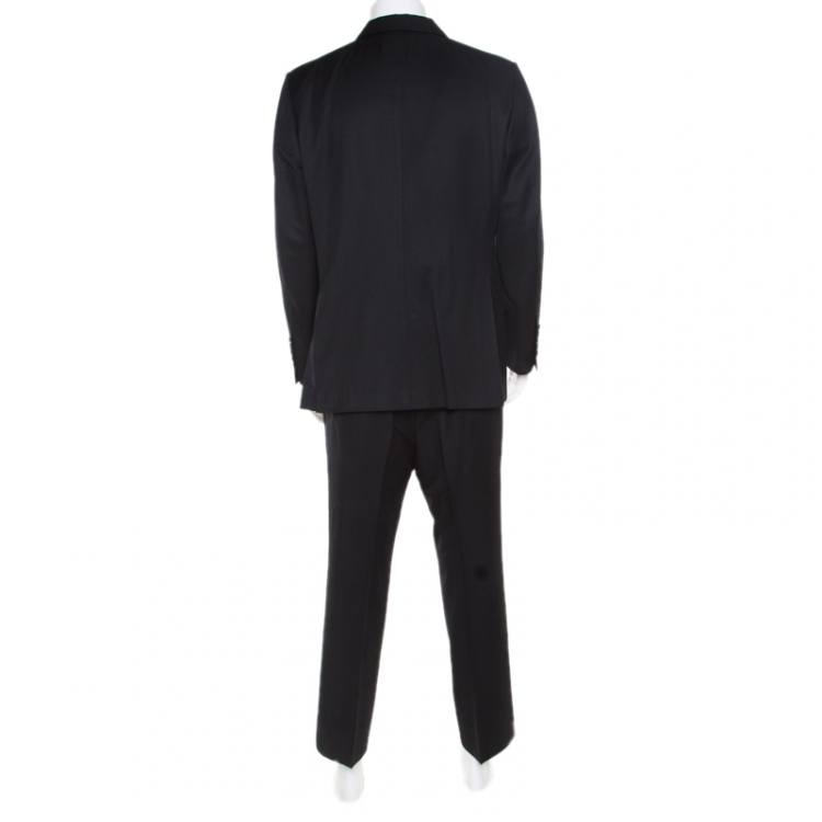 Pre Owned Tom Ford Black Wool and Mohair Tailored Suit XXL