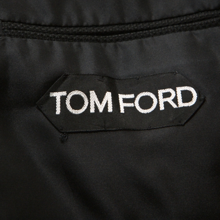 Pre Owned Tom Ford Black Basketweave Wool Regular Fit Blazer S