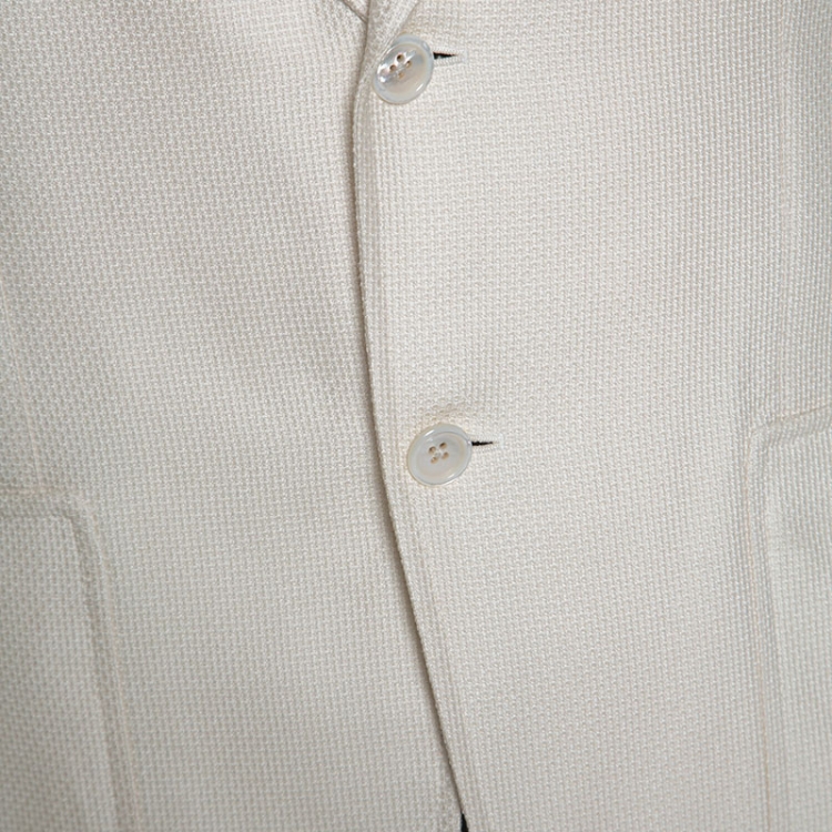 Pre Owned Tom Ford Cream Textured Silk Blend Sport Coat L