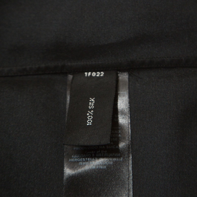مملوكة مسبقًا Tom Ford Black Silk Epaulette Detail Western Shirt M