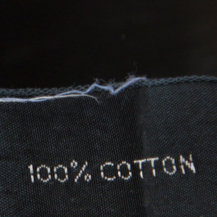 Pre Owned Tom Ford Blue Textured Houndstooth Checked Cotton Button Front Shirt M