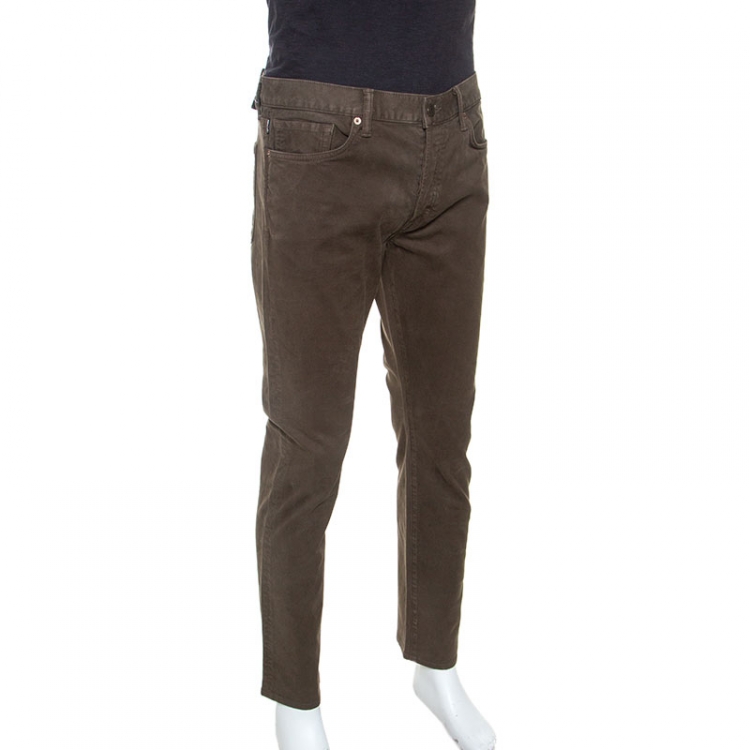Tom Ford Olive Green Denim Straight Fit Trousers L Tom Ford | TLC
