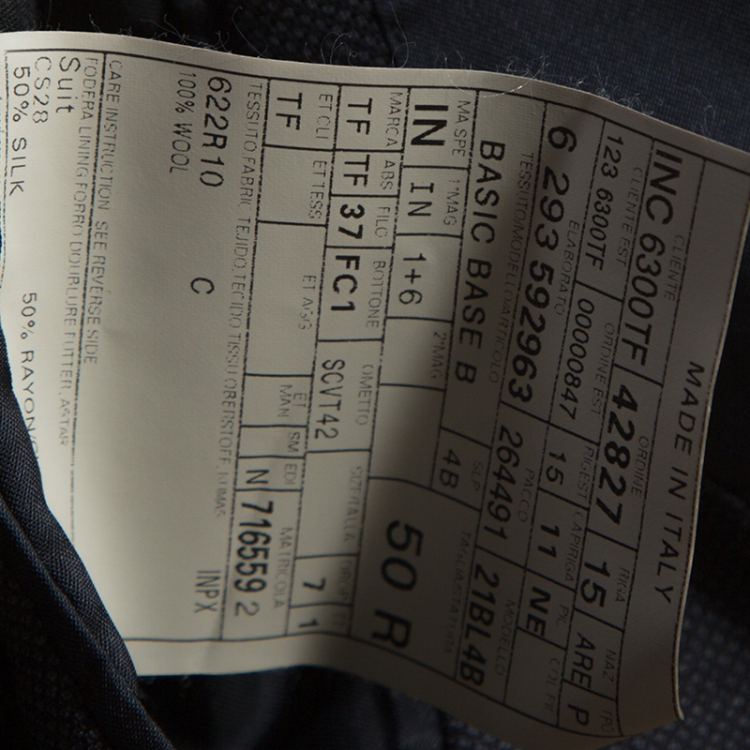 Pre Owned Tom Ford Navy Blue Wool Tailored Suit L