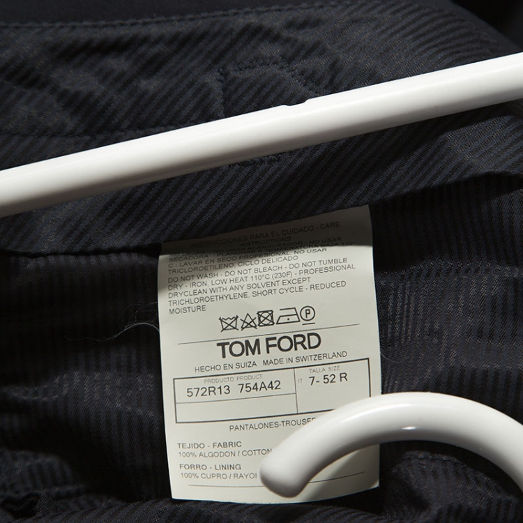 Pre Owned Tom Ford Navy Blue Cotton Atticus Trousers XL