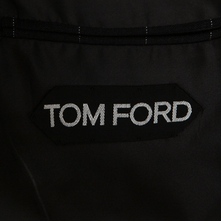 Pre Owned Tom Ford Charcoal Grey Chalkstriped Wool Suit L