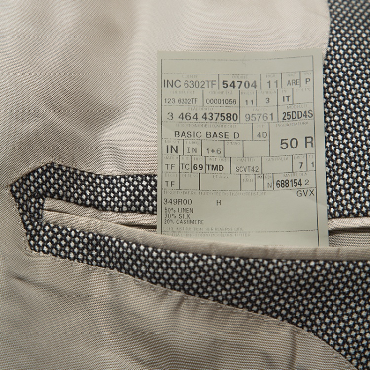 Pre Owned Tom Ford Monochrome Linen Blend Two Buttoned Suit L