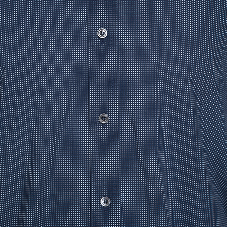 Pre Owned Tom Ford Navy Blue Polka Dotted Cotton Button Front Shirt XXL