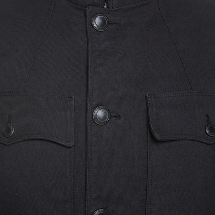 Pre Owned Tom Ford Black Cotton Button Front Military Jacket XXL