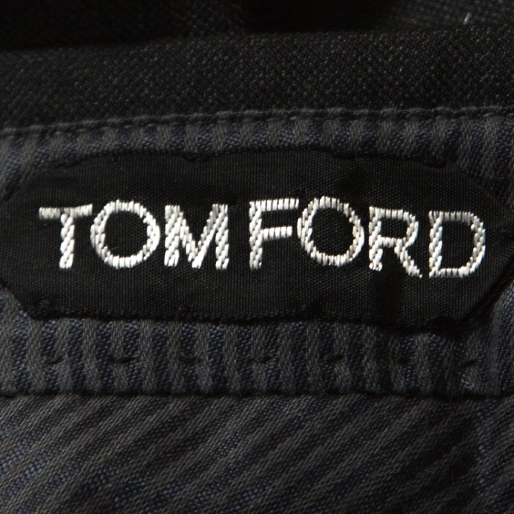 Pre Owned Tom Ford Charcoal Grey Wool Slim Fit Trousers S