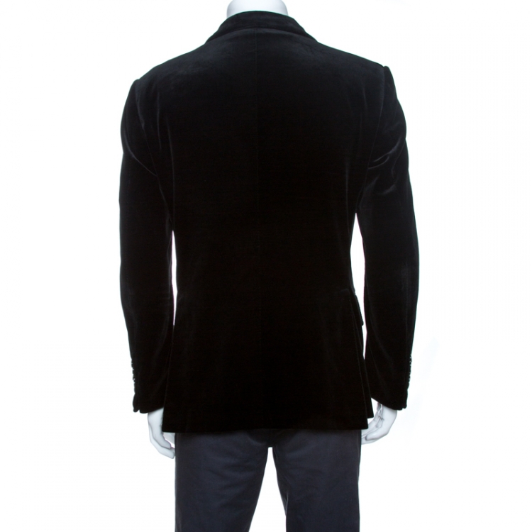 مملوكة مسبقًا Tom Ford Black Velvet Regular Fit Blazer XXL